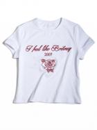 Choies White Feeling Like Britney Tee