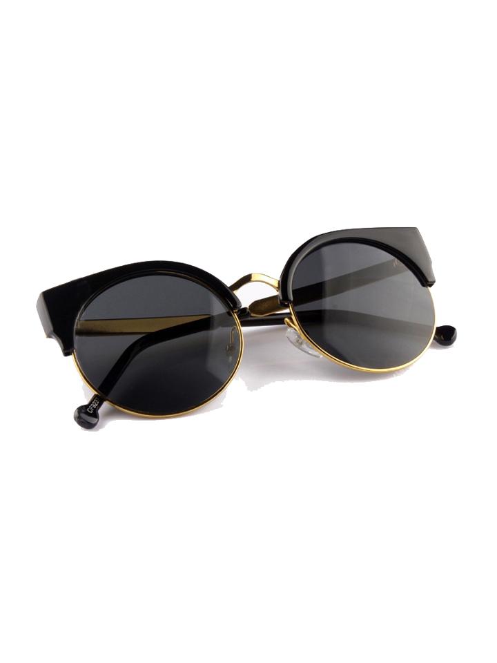Choies Black Half Frame Cat Eye Sunglasses