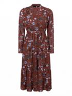 Choies Multicolor Floral High Neck Long Sleeve Dress