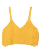 Choies Yellow V Neck Knitted Cami Crop Top