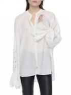 Choies White Cut Out Detail Flare Sleeve Shirt