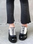 Choies Silver Contrast Lace Up Brogue Shoes