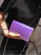 Choies Purple Holographic Chic Women Cross Body Chain Shoulder Bag