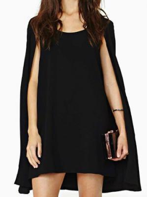 Choies Black Chiffon Cloak Dress