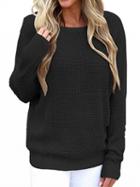 Choies Black Lace Up Detail Long Sleeve Knit Sweater
