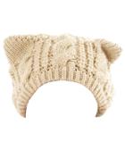 Choies Beige Cat Ears Knit Beanie Hat
