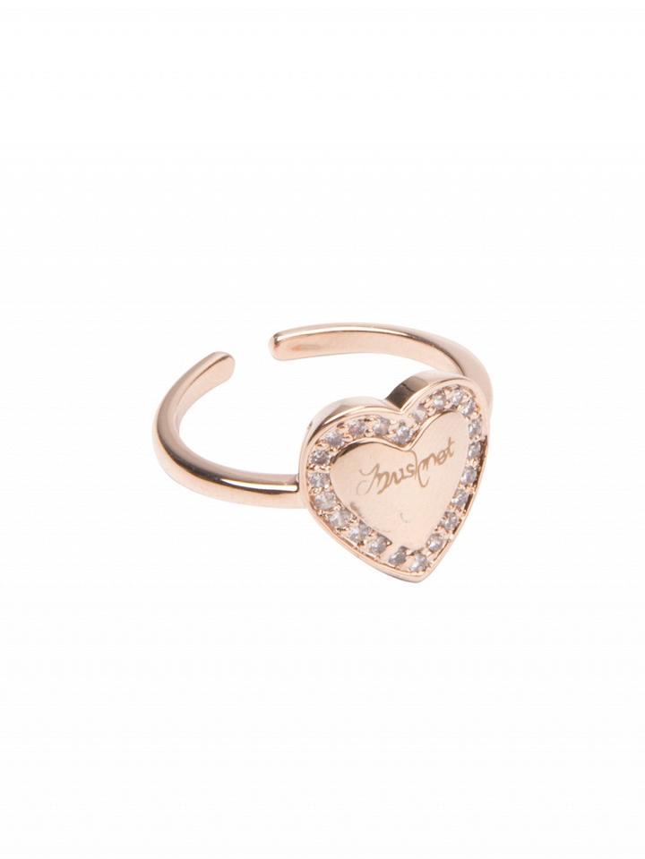 Choies Rose Gold Crystal Heart Rings