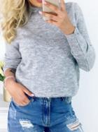 Choies Gray Open Back Long Sleeve Chic Women Knit Sweater