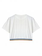 Choies White Rainbow Detail Crop T-shirt