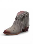 Choies Gray Suede Pointed Toe Tassel Detail Ankle Boots