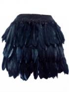 Choies Black High Waist Feather Mini Skirt