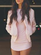 Choies Pink Long Sleeve Mini Dress