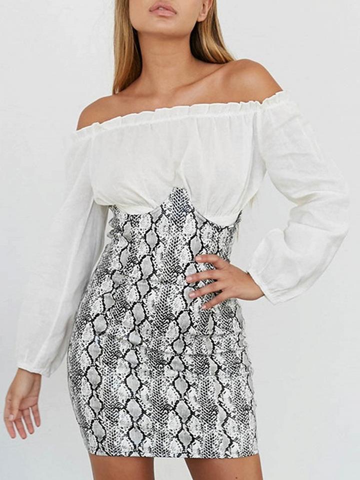 Choies Polychrome Zip Back Snakeskin Bodycon Mini Dress