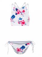 Choies Multicolor Halter Floral Print Bikini Top And Tie Side Bottom