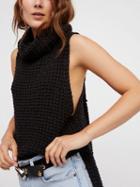 Choies Black Cowl Neck Dipped Hem Sleeveless Knit Jumper