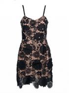 Choies Black V-neck Contrast Lined Lace Overlay Cami Dress