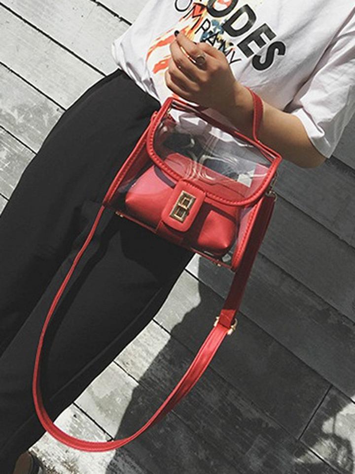 Choies Red Transparent Cross Body Bag