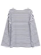 Choies Monochrome Striped T-shirt With Drop Sleeve