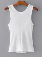 Choies White Knot Backless Ribbed Tank Top