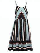 Choies Light Blue Contrast Stripe V Neck Cami Midi Dress
