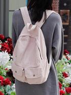 Choies Pink Zip Detail Denim Backpack