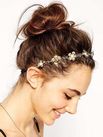 Choies Golden Chain Flower Stretch Headband