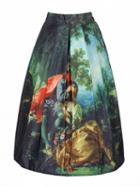 Choies Multicolor Painting High Waist Midi Skirt