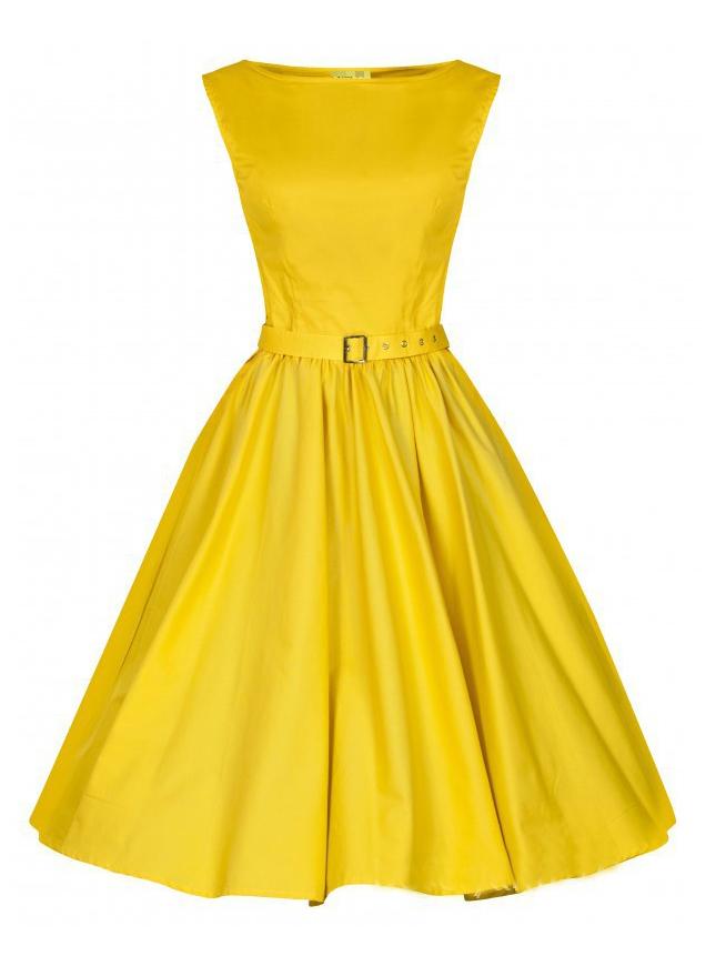 Choies Yellow Vintage Sleeveless Midi Dress