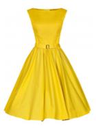Choies Yellow Vintage Sleeveless Midi Dress