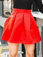 Choies Red Satin Look High Waist Mini Skirt