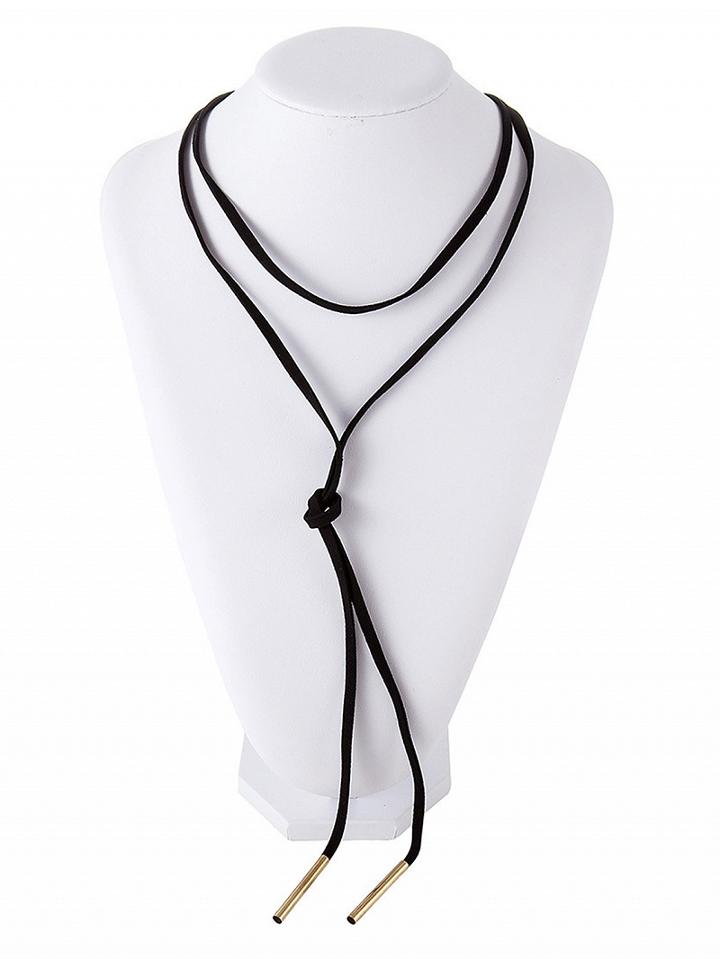 Choies Black Double Cord Choker Necklace