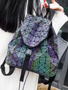 Choies Purple  Hologram Geometric Pu Backpack