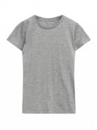 Choies Gray Round Neck Short Sleeve Basic T-shirt