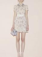 Choies White Floral Print Ruffle Hem Chic Women Mini Dress