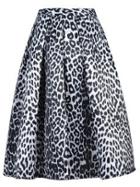 Choies White Leopard Print Midi Skirt