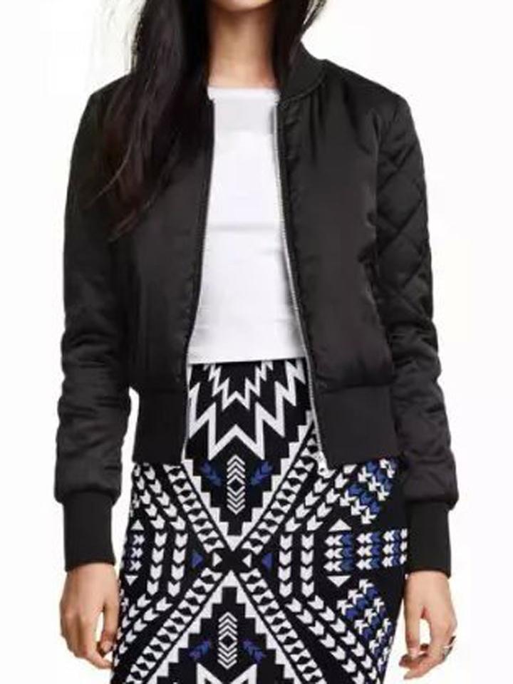 Choies Black Zip Up Pocket Detail Long Sleeve Bomber Jacket