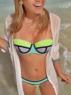 Choies Gray Contrast Bikini Top And Bottom