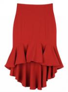 Choies Red High Waist Hi-lo Skirt