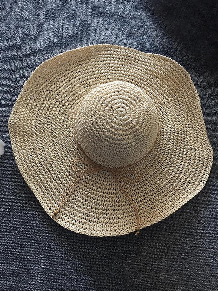 Choies Beige Straw Floppy Sun Hat