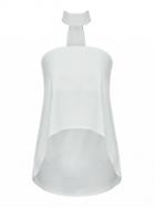 Choies White Choker Tie Neck Hi Lo Bandeau Top