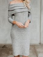 Choies Gray Cotton Off Shoulder Long Sleeve Chic Women Bodycon Dress
