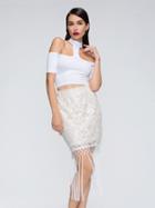 Choies White Tassel Detail Crochet Lace Pencil Skirt
