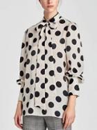 Choies White Bow Front Polka Dot Long Sleeve Blouse