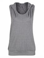 Choies Gray Cross Back Hooded Tank