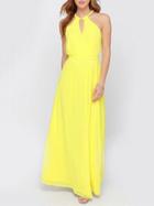 Choies Yellow Halter Keyhole Front Cut Away Maxi Dress