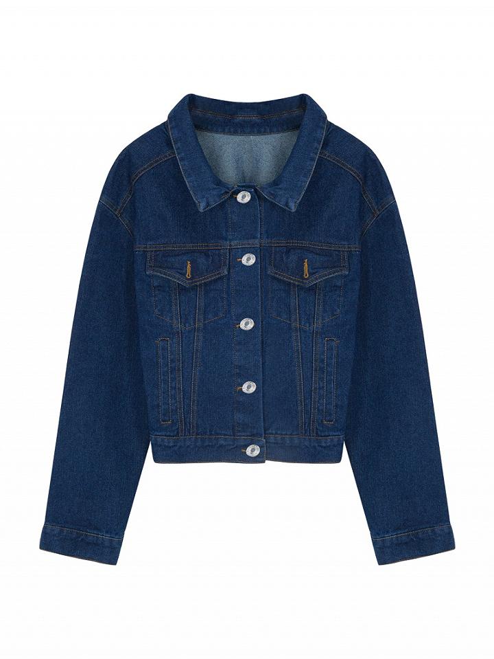 Choies Dark Blue Dropped Shoulder Denim Jacket