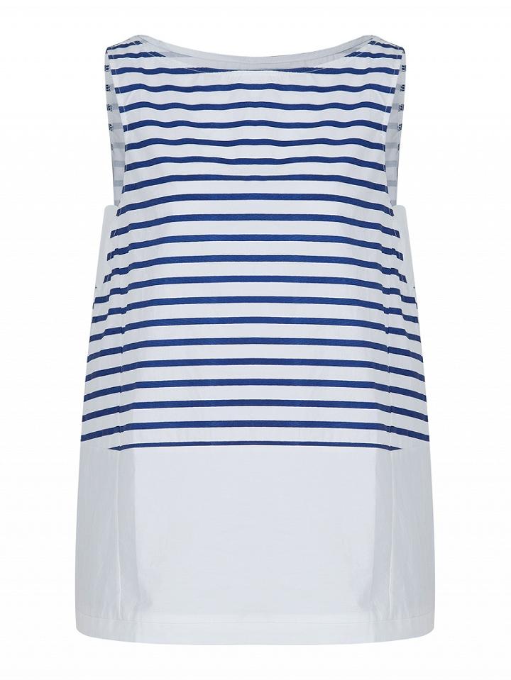 Choies White Stripe Sleeveless Longline Swing Top