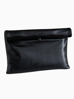 Choies Choies Hand Made Soft Hemming Clutch Bag In Black