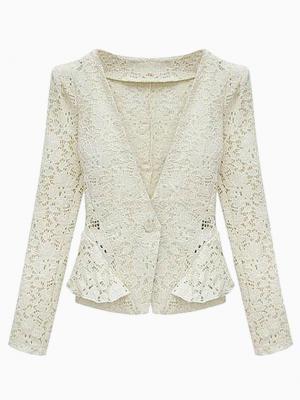 Choies Beige Silm Lace Blazer