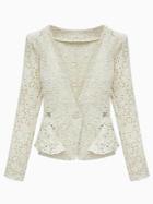 Choies Beige Silm Lace Blazer